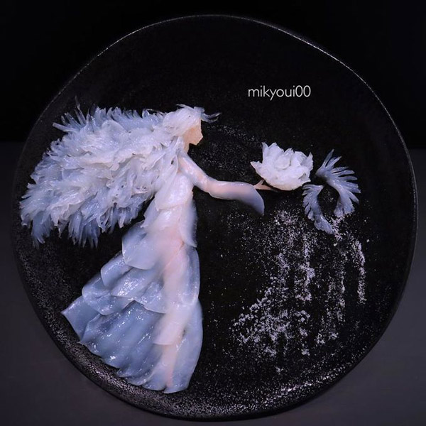 Người đàn ông Nhật biến sashimi thành tranh 3D đẹp không nỡ ăn
