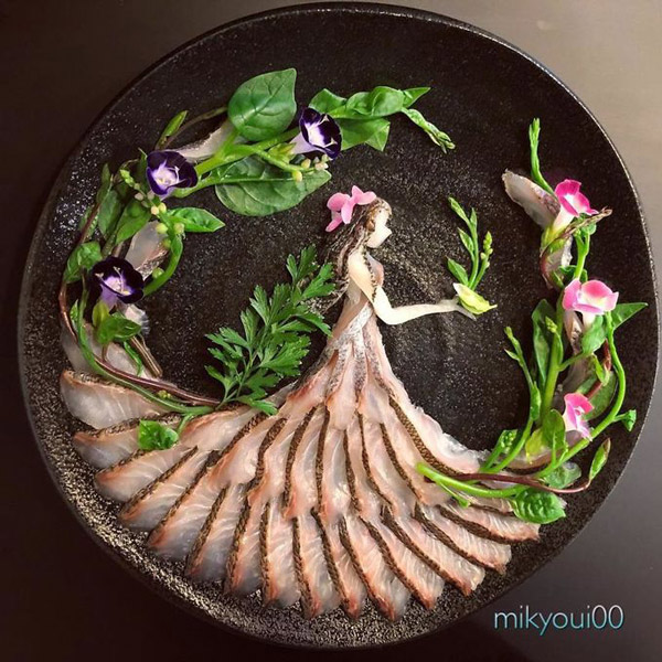 Người đàn ông Nhật biến sashimi thành tranh 3D đẹp không nỡ ăn