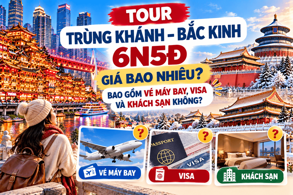 TOUR TRÙNG KHÁNH – BẮC KINH 6N5Đ GIÁ BAO NHIÊU? BAO GỒM VÉ MÁY BAY, VISA VÀ KHÁCH SẠN KHÔNG?