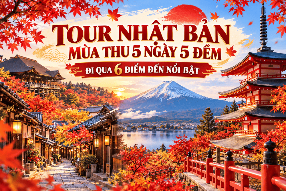 TOUR NHẬT BẢN MÙA THU 5 NGÀY 5 ĐÊM – ĐI QUA 6 ĐIỂM ĐẾN NỔI BẬT