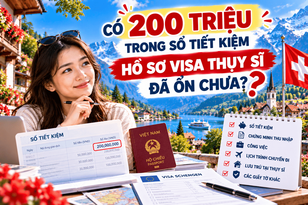 CÓ 200 TRIỆU TRONG SỔ TIẾT KIỆM – HỒ SƠ VISA THỤY SĨ ĐÃ ỔN CHƯA?