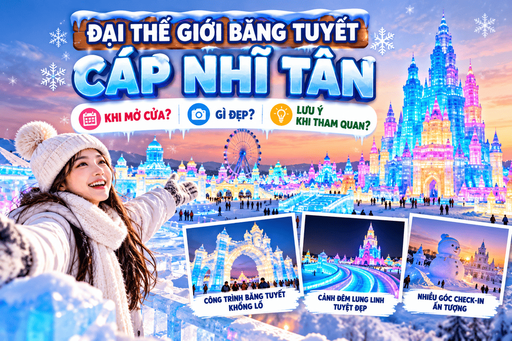 ĐẠI THẾ GIỚI BĂNG TUYẾT CÁP NHĨ TÂN – KHI MỞ CỬA, GÌ ĐẸP, LƯU Ý KHI THAM QUAN?