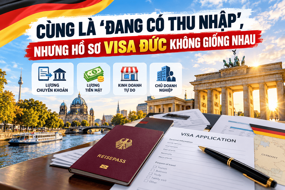 CÙNG LÀ “ĐANG CÓ THU NHẬP”, NHƯNG HỒ SƠ VISA ĐỨC KHÔNG GIỐNG NHAU