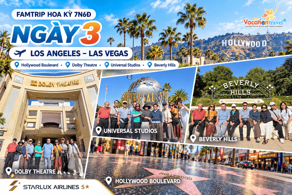 Tour FAMTRIP Mỹ Bờ Tây 7N6Đ Kết Hợp Thăm Thân – Starlux 5 Sao