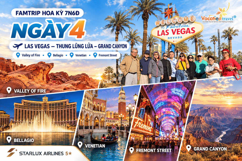 Tour FAMTRIP Mỹ Bờ Tây 7N6Đ Kết Hợp Thăm Thân – Starlux 5 Sao